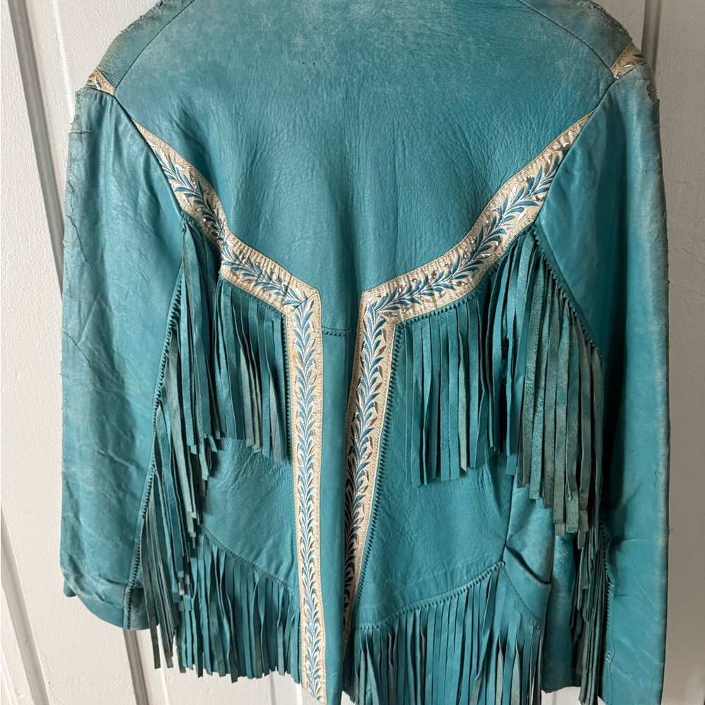 Vintage Leather Fringe Jacket - Picture 7 of 7